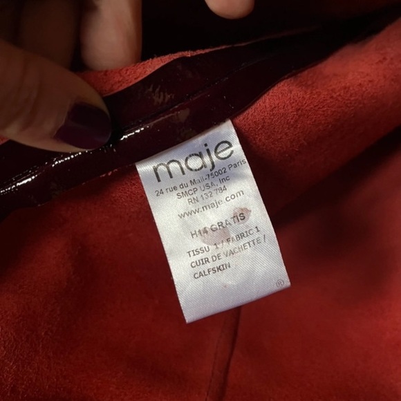 Mini skirt in trendy leather pop of red - Picture 3 of 6